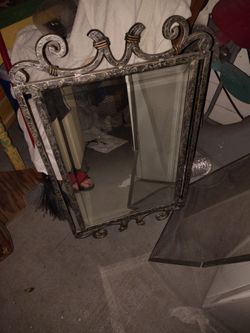 Vintage Wrought Iron Statement Mirror