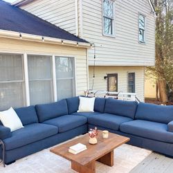 Modern Navy Blue Sectional 