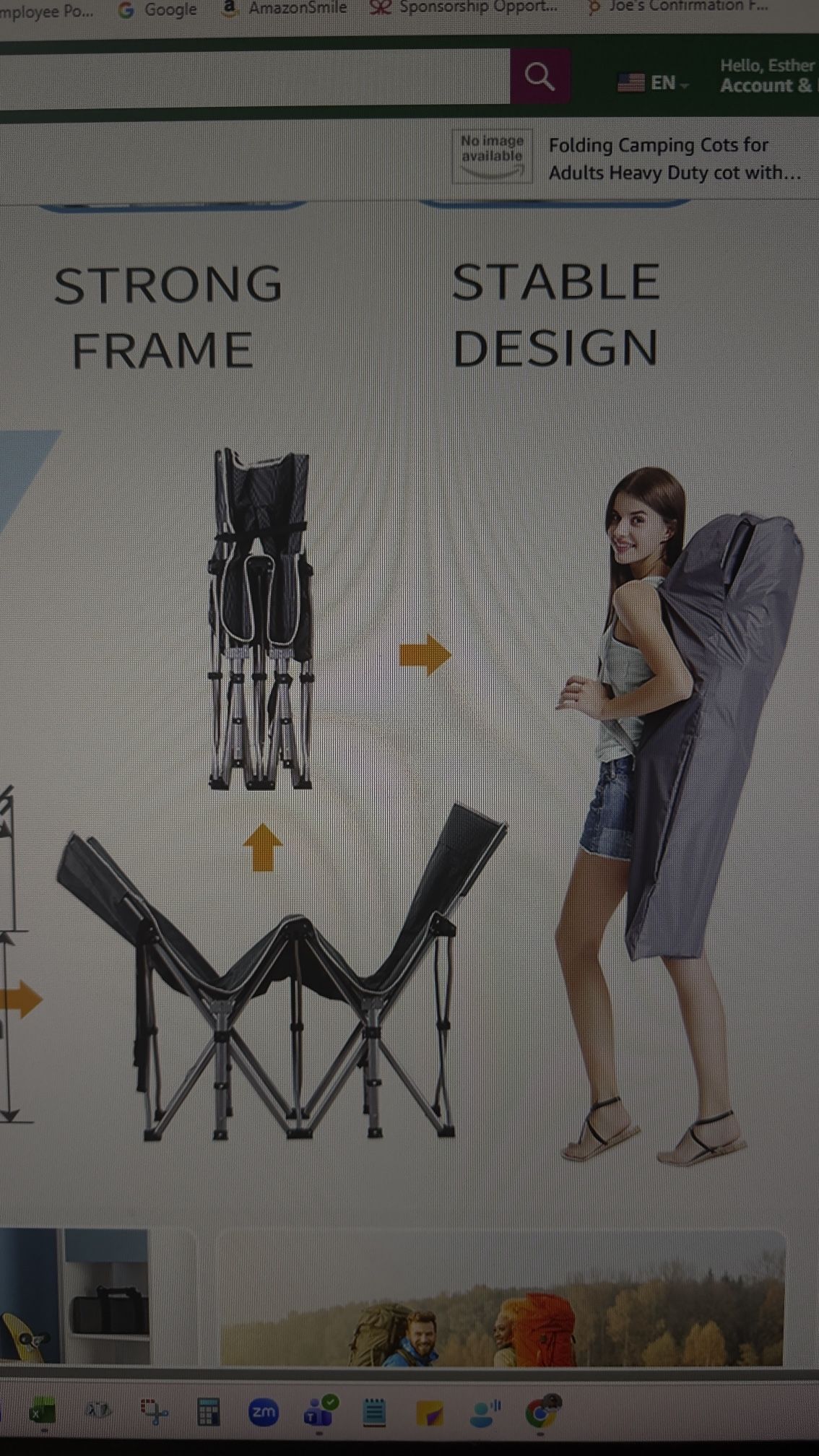 Adult Foldable Cot With Carry Case