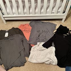 Maternity shirts and sweater, nursing bra
