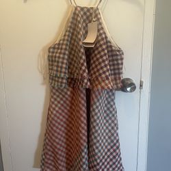 Zara Trafaluc Collection Checkered Multicoloured Top With pockets