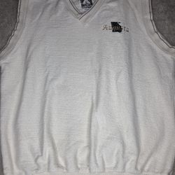RH Cottons Ivory Augusta Cotton Sweater VNeck Vest Medium Men's Made In USA