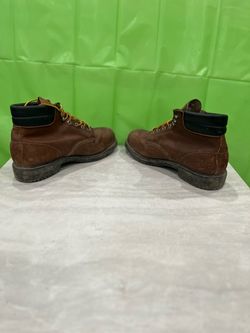 RED WING • STEEL TOE SAFETY  WORK •Brown Leather Lace-Up Work Boots