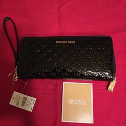 8 1/2" By 4" Michael Kors Black Wallet 
