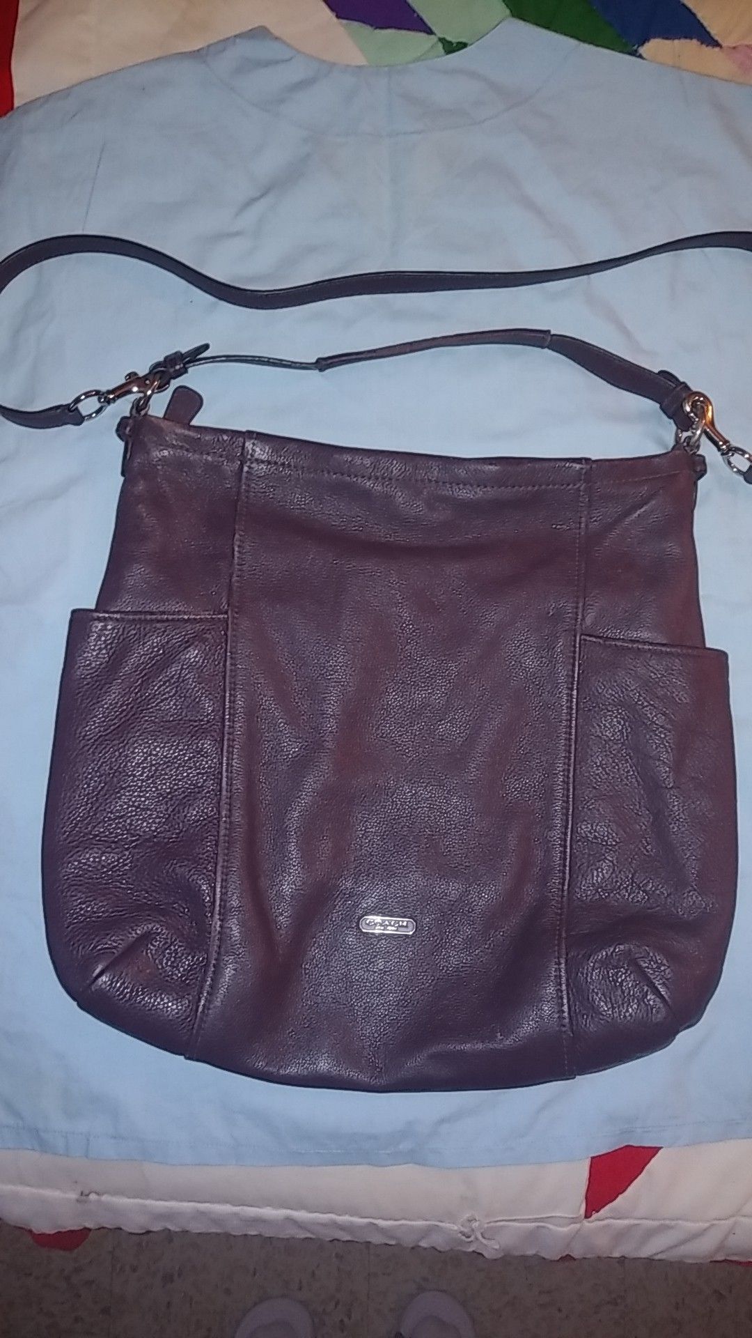 Coach Deep Burgundy leather extra large hobo bag