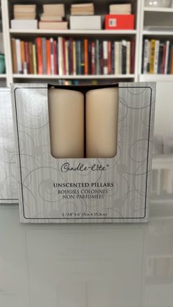 Candle-lite Unscented Pillar Candles 2-Pack