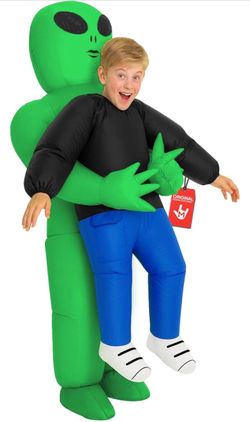 Inflatable Alien Costume with Built-In Fan & Battery Pack