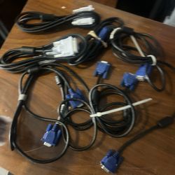 VGA and DVI Cable Lot. 6 Items
