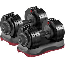 Ativafit 66LBS Adjustable Dumbbell Set with Anti-slip Handle 12 In 1 Quick Dial Adjustment Weights With Safety Locking Button Sp