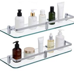 Glass Shelf for Bathroom 16"