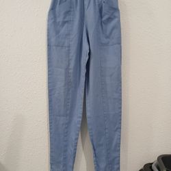 Nursing Scrub Pants Women's Size Large Color Light Blue. 