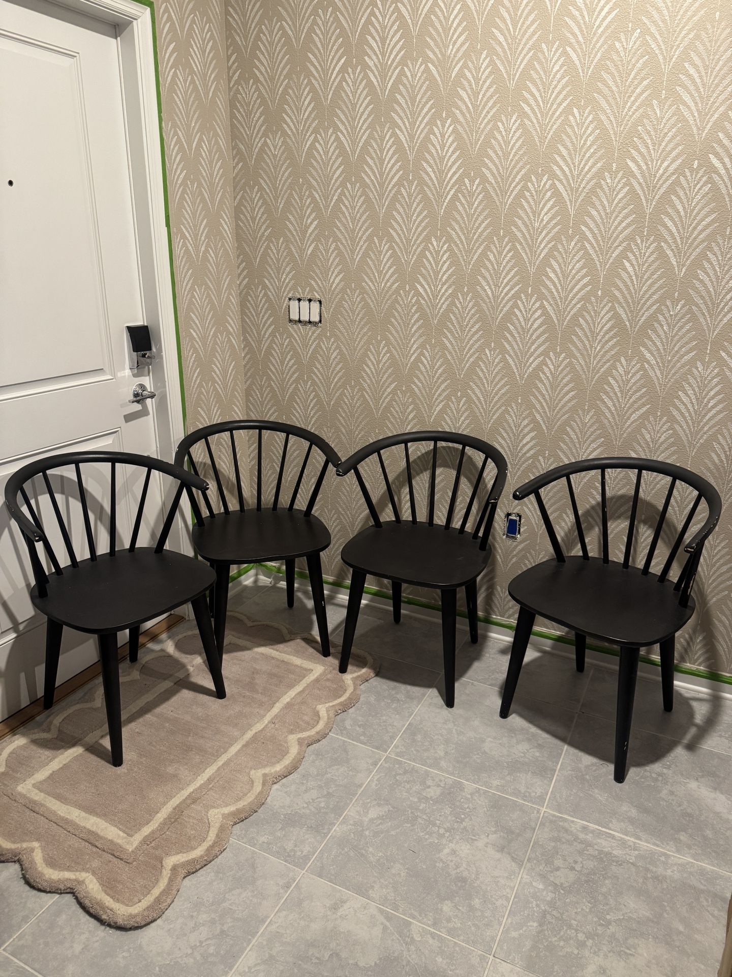 Set Of 4 Black Dining Chairs