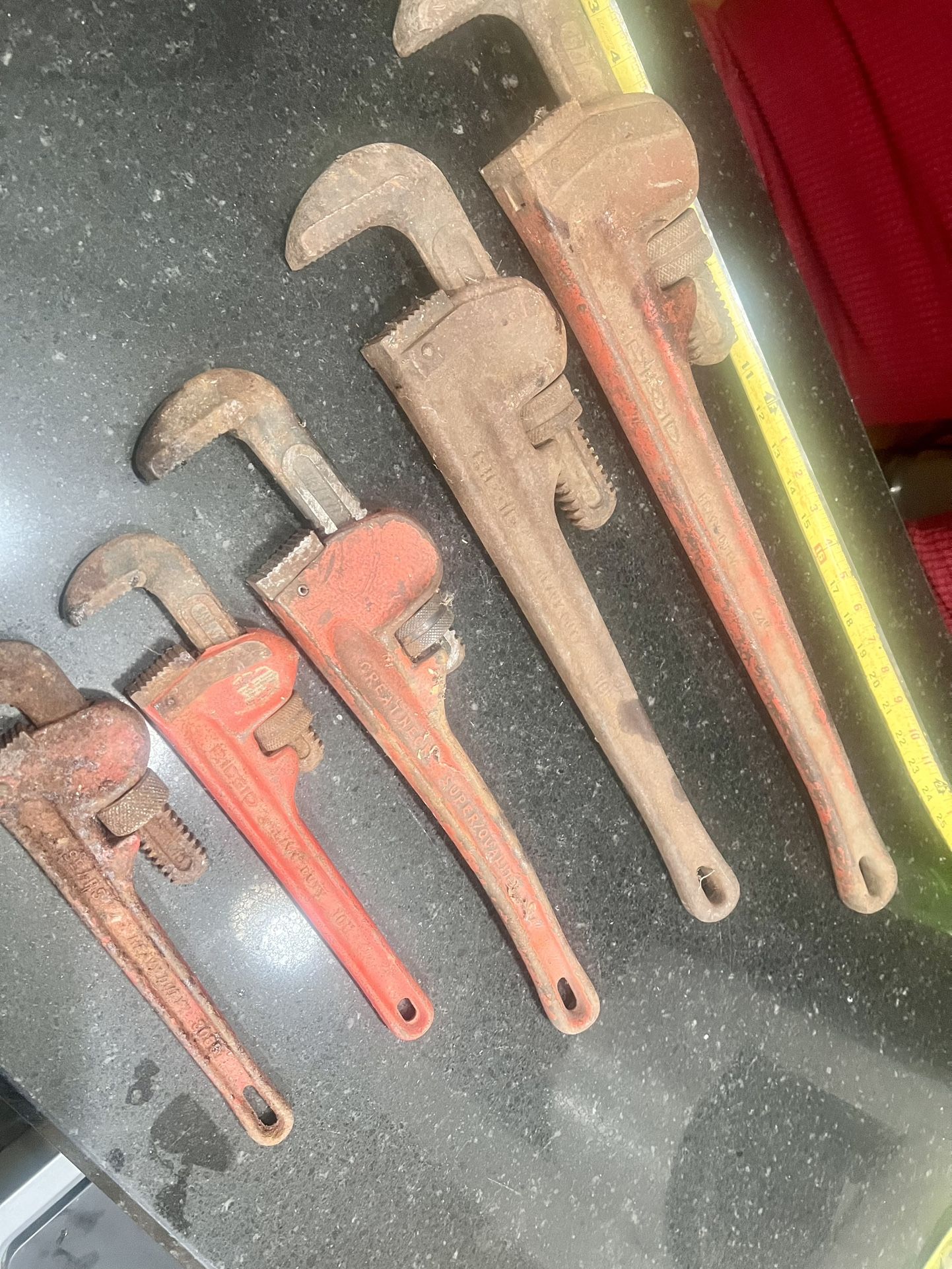 large Lot Of Pipe, Wrenches