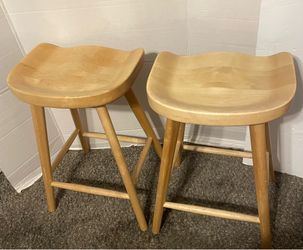 Backless Counter Stools Set of 2, Modern Seat Height Low Bar Chairs
