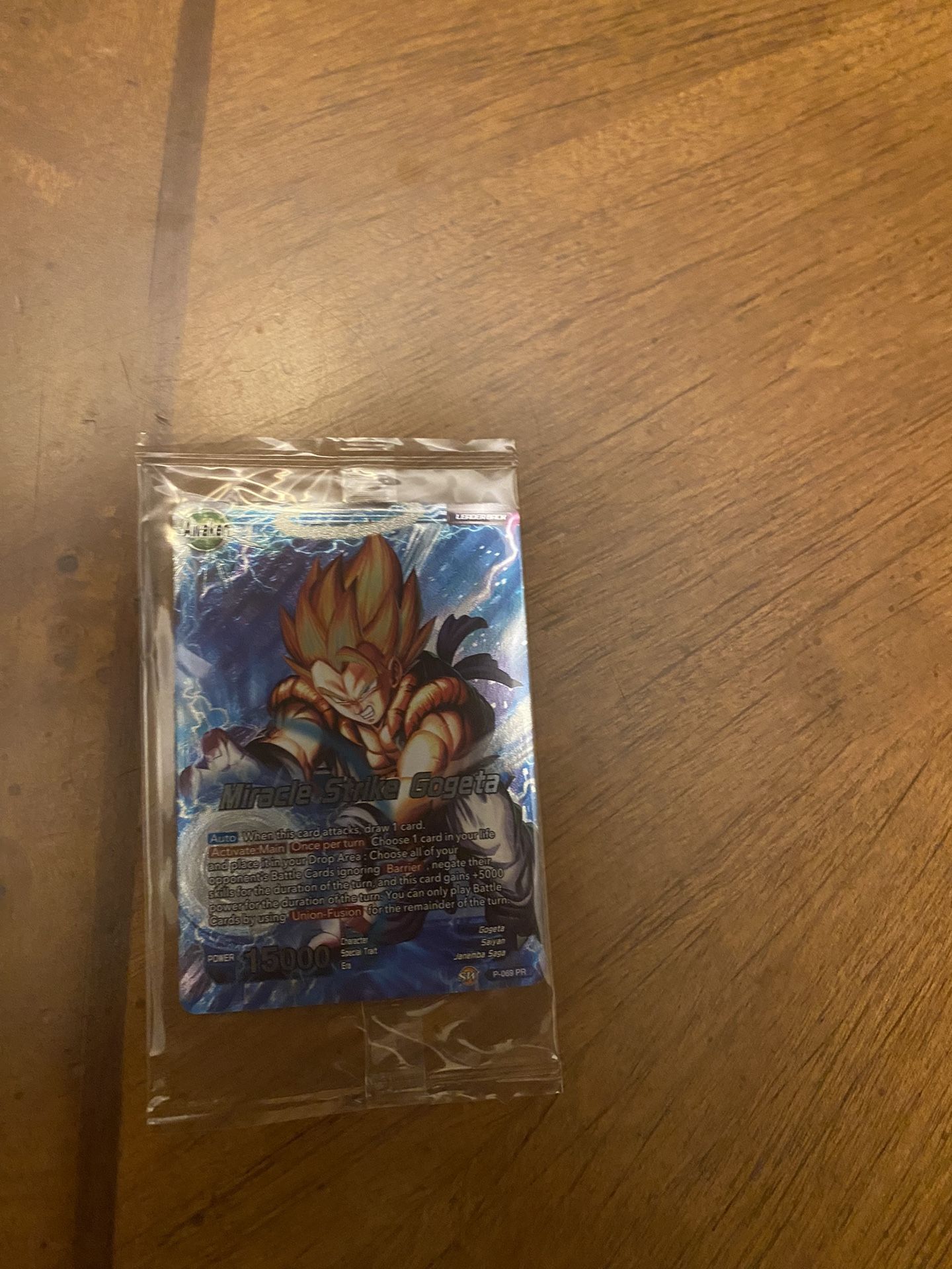 Dragon Ball Z Super Cards - Miracle Strike Gogeta Duble Sided Card Color: Blue