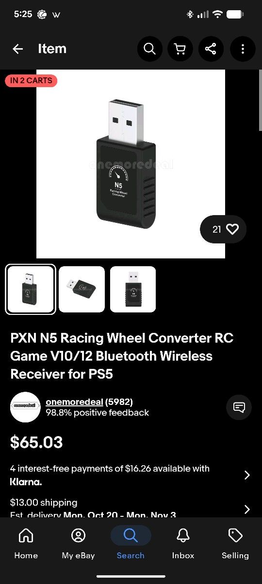 PXN N5 Racing Wheel Converter RC Game V10/12 Bluetooth Wireless Receiver for PS5