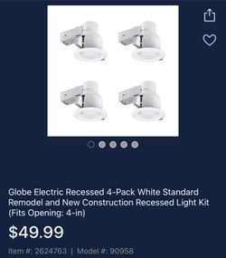 4 Pack Recessed Lighting