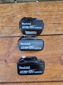 Makita 18V 5.0Ah Lithium-Ion Batteries – Lot of 3