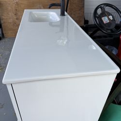 Modern White Bathroom Vanity w/ Sink & Faucet 47 1/2 x 18 1/4