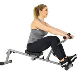 Sunny Health & Fitness SF-RW1205 12 Adjustable Resistance Rowing Machine Rower w/ Digital Monitor