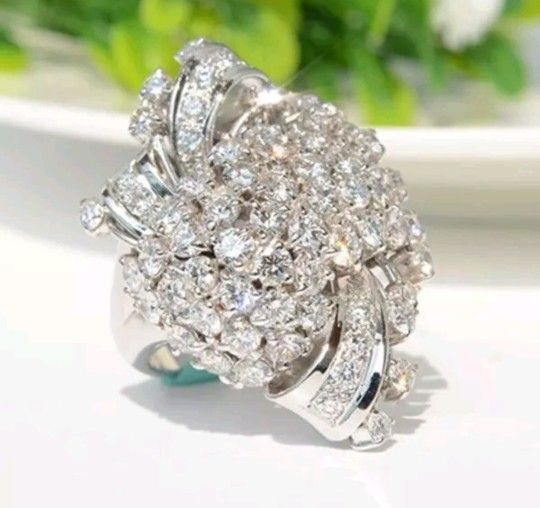 new size 10 Cubic Zirconia 925 sterling silver 