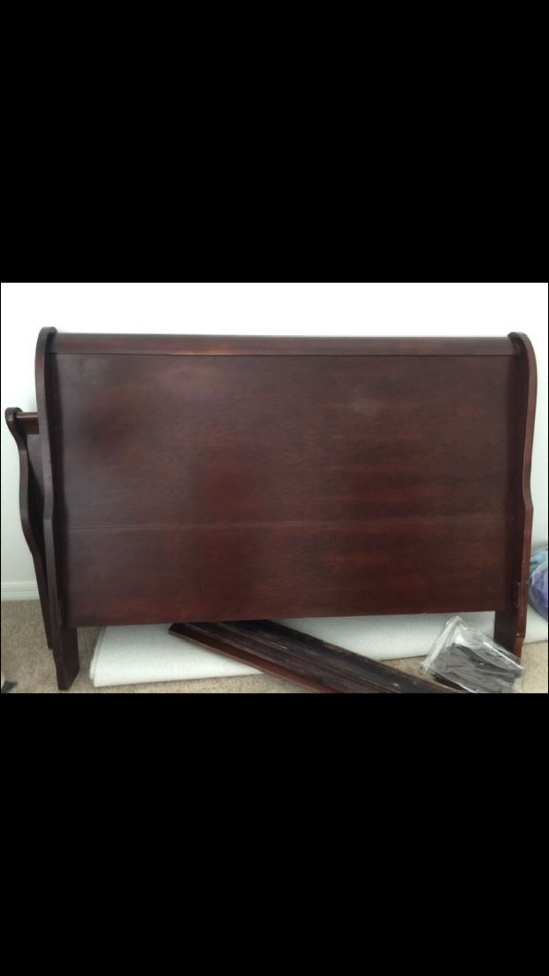 Queen Size Wooden Sleigh Bed Frame