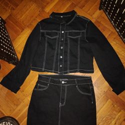 Jeans Jacket With Skirt 
