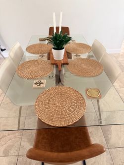 Modern glass dining table