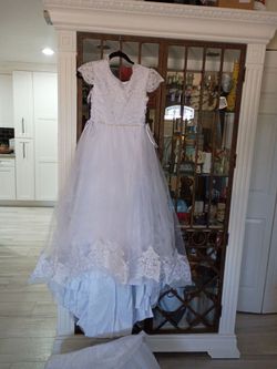 Vestido de primera comunión talla 12 hermoso
