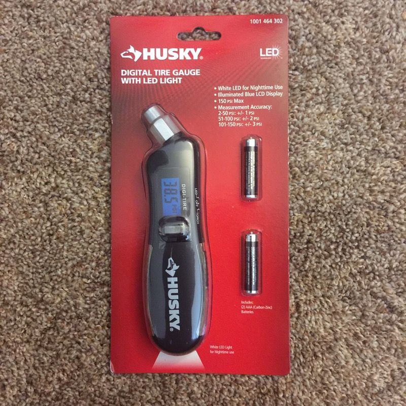 New Husky Digital Tire Gauge with LED Light