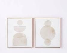 Set of 2 Framed Abstract Minimalist Art Prints