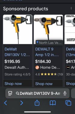 DeWalt 1/2-inch spade handle drill,