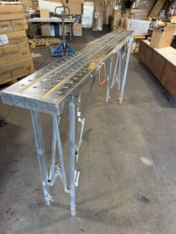 Portable Scaffolding - Heavy Duty Steel Scaffolding, Folding Adjustable Height,Anti-Slip Feet, Drywall Bench, Portable Workbench for Cleaning, Repairi
