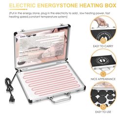 Hot Stones Massage Set, 18 Pcs Hot Stones with Warmer, Massage Stones for Professional or Home SPA, Relaxing, Healing