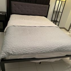 Full Size Black Steel Bed 