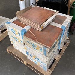 12”x12” Rust color tiles 216 pieces available - not including a couple broken pieces  Price for all About 216 square feet  Made in Italy