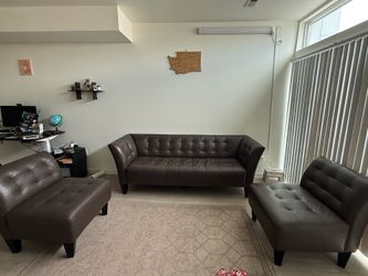 Dark Brown Leather sofa set for sale