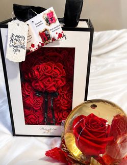Red Foam Rose Bear Gift Box Set