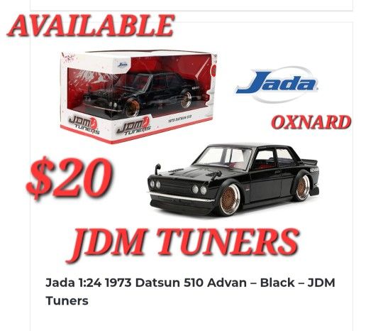 Jada 1:24 1973 Datsun 510 Advan – Black – JDM Tuners