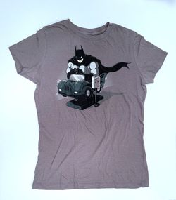 Batman Coin-Op ride, Comic T Shirt, Women's Medium Gray, TeeTurtle