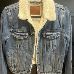Women’s Levi’s Sherpa Jacket Light Blue Denim 