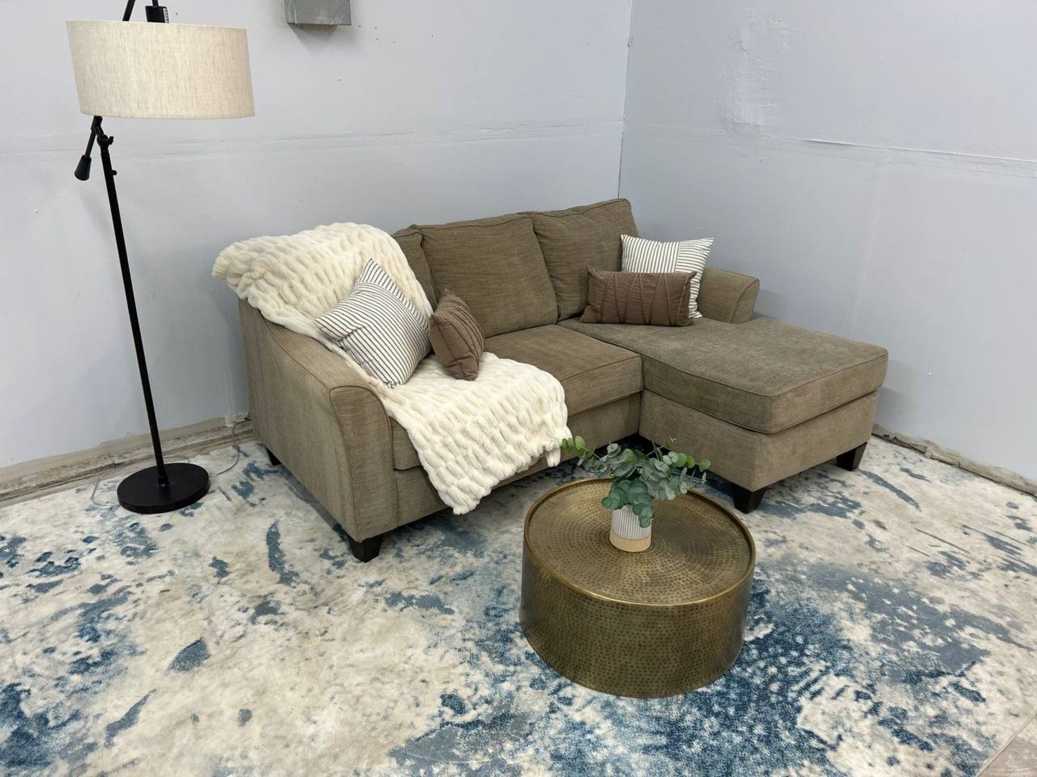 Gray Sectional Couch with Reversible Chaise