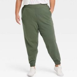 Brand‎ New! Women's Mid-Rise French Terry Jogger Pants - All in Motion 4X