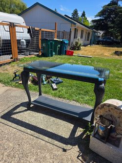Glass/Heavy Wood Table