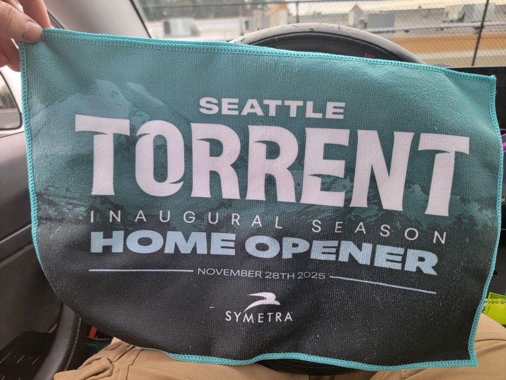 Seattle Torrent PWHL Inaugural Home Game Rally Towel 11/28/25 v Minnesota Frost