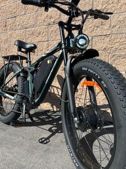 52V/1500w x2 Motors(3000W Total) /Dual Motor) Electric Mountain E-Bike, Fat Tire 26x4.0, XXL 32ah Battery