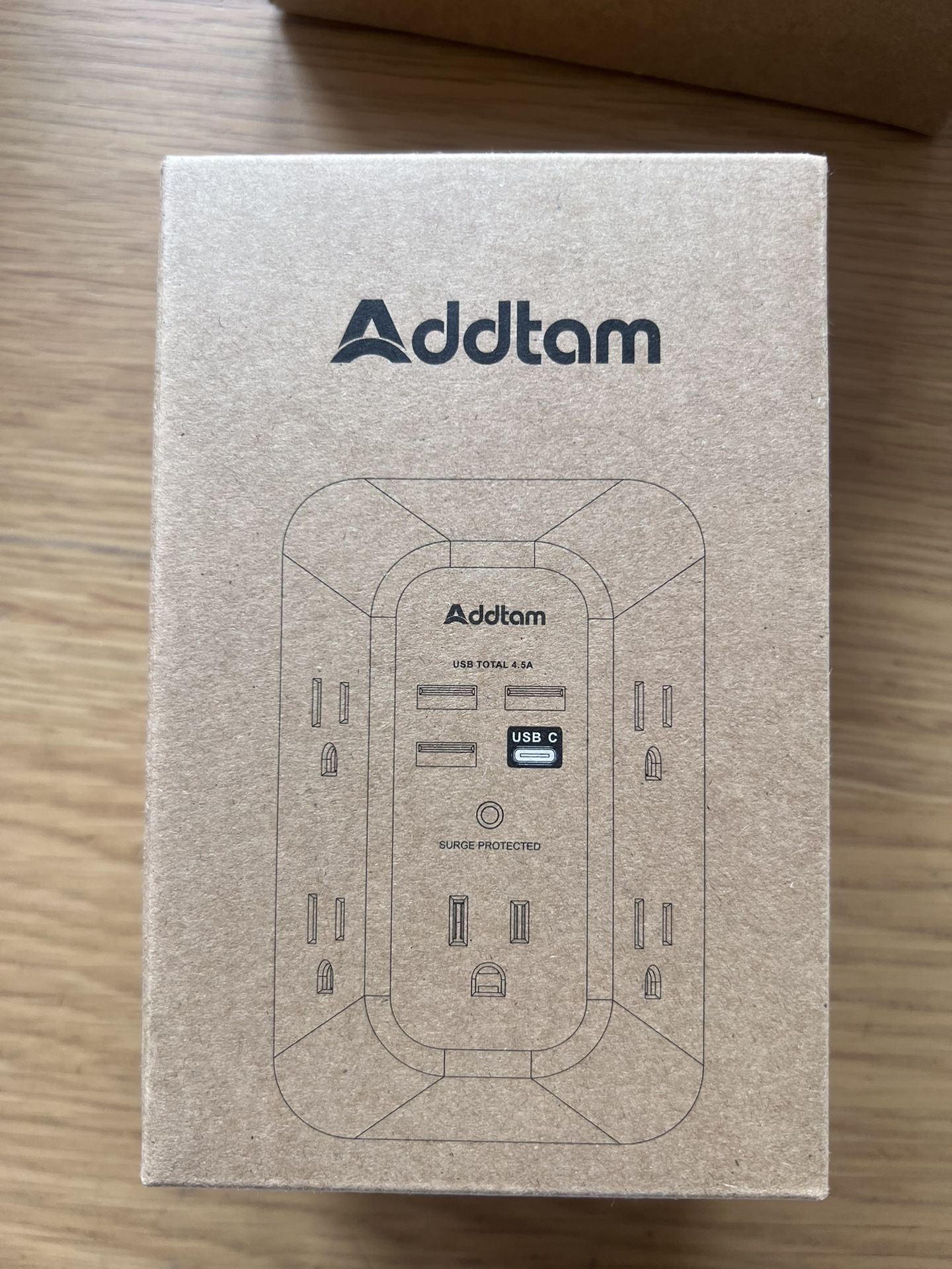 Addtam Wall Outlet Extender with USB & USB-C Ports – Surge Protector