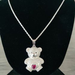 Mother's Day Gift Cadena Y Oso Plata 925