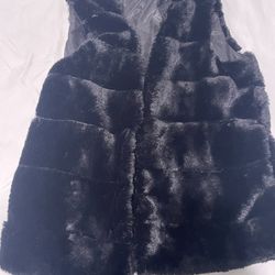 Women’s Black Fur Vest