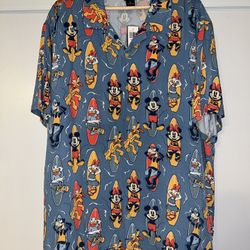 Disney Hawaiian Camp Shirt Mickey Mouse and friends Size XL